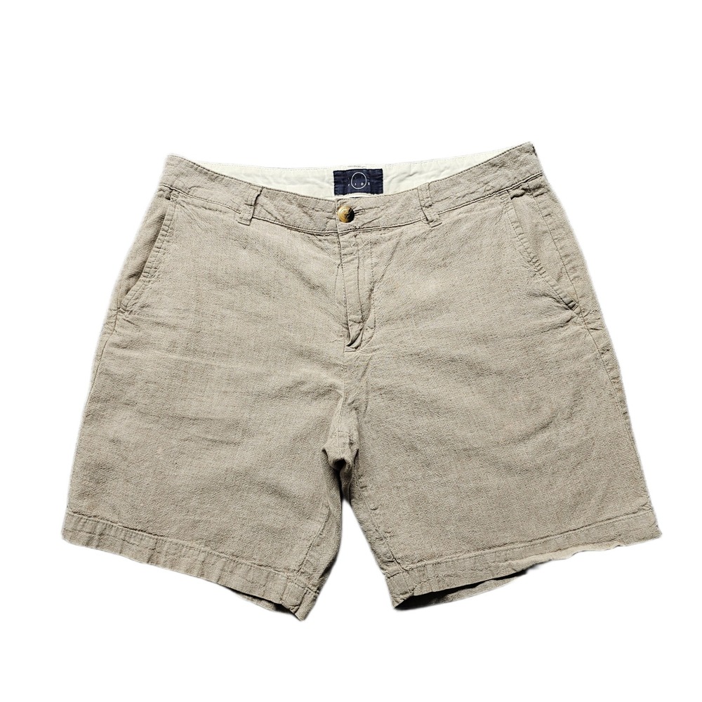 Even Tide Mens‎ Shorts 32 Tan Cotton Flat Front Regular Fit Comfort Slash Pocket